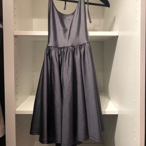 American Apparel grey halter neck skater dress
